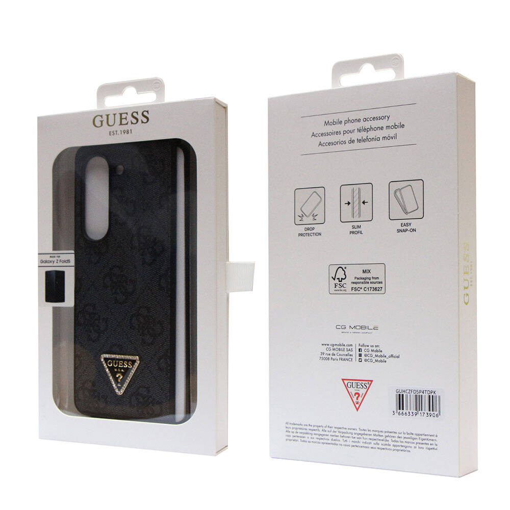 Guess Galaxy Z Fold 5 Orjinal Lisanslı PU Deri Taşlı Üçgen Logo 4G Desenli Strass Telefon Kılıfı - 12 Guess Galaxy Z Fold 5 Orjinal Lisanslı PU Deri Taşlı Üçgen Logo 4G Desenli Strass Telefon Kılıfı - 12